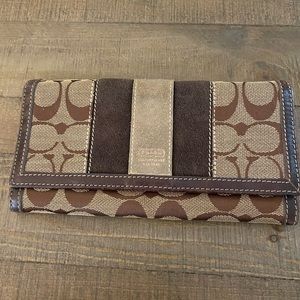 Coach Brown and Tan Leather/Suede wallet